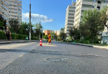 Lucrări de reparații pe strada 9 Mai din Târgu Jiu