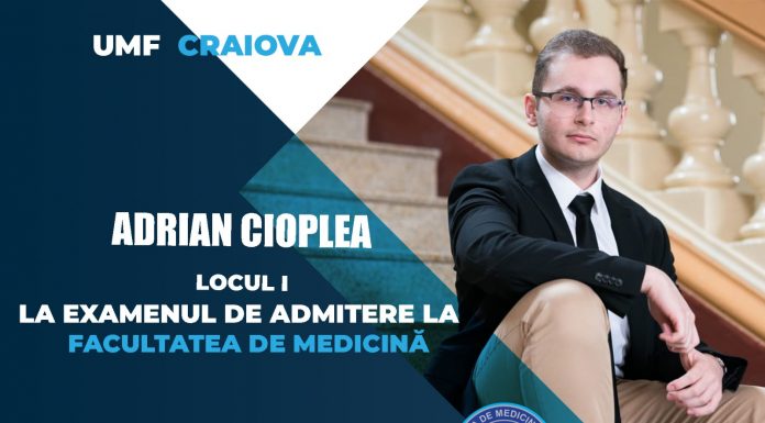 Tânăr din Târgu Jiu, primul la UMF Craiova