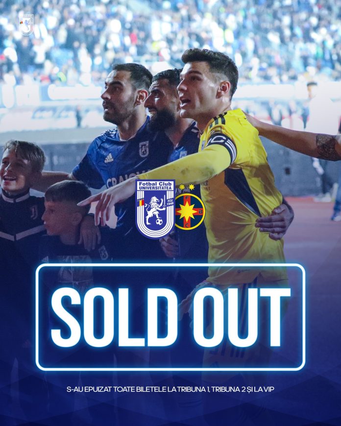 Câte bilete s-au vândut pentru FCU Craiova – FCSB