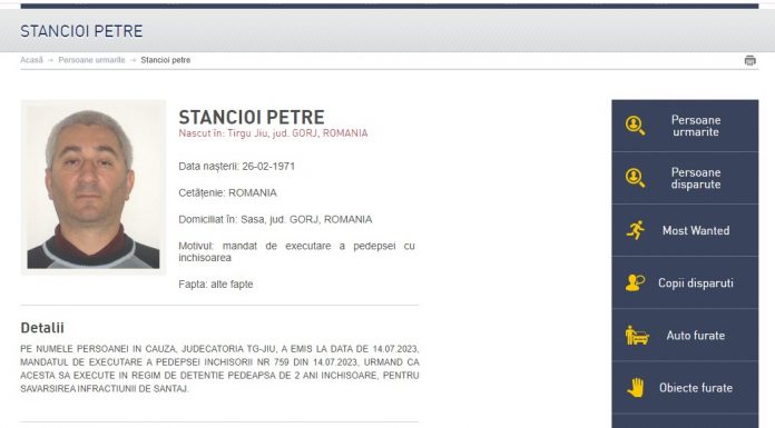Petre Stăncioi a fost prins