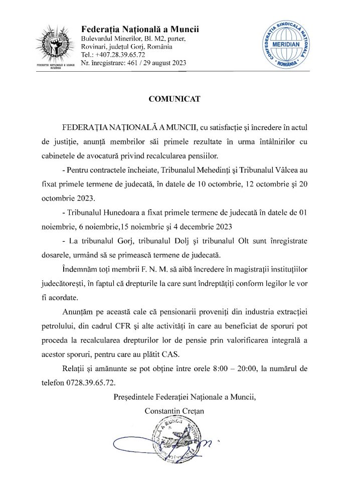 Instanțele din Oltenia au dat termene pentru judecarea cauzelor salariaților CEO și nu numai