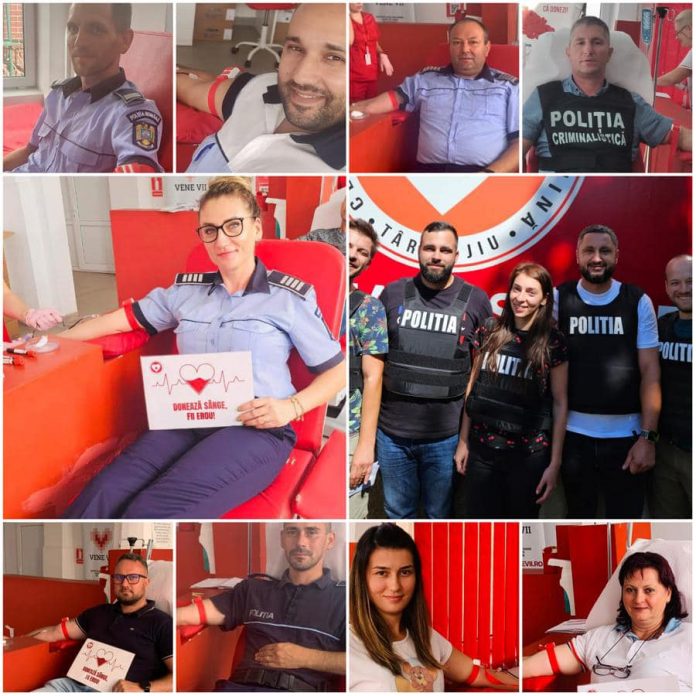 Polițiștii au donat sânge pentru victimele de la Crevedia