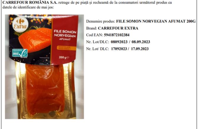 Alertă alimentară. Pește retras din magazine