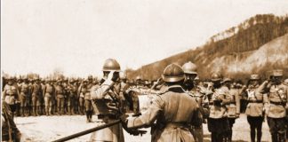 Acum 106 ani avea loc decorarea Drapelului Regimentului 18 Gorj, de către Regele Ferdinand I
