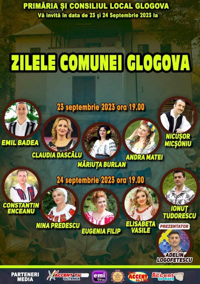 Vezi cine va cânta la Zilele comunei Glogova!