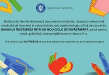 Precizări de la Ministerul Sănătății privind avizele medicale ale elevilor și preșcolarilor