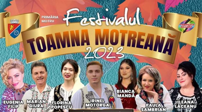 Mai mulți interpreți vor concerta la Motru, la Festivalul Toamna Motreană