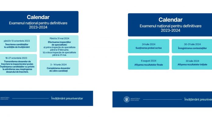 Ministerul Educației a publicat calendarul examenului de definitivat