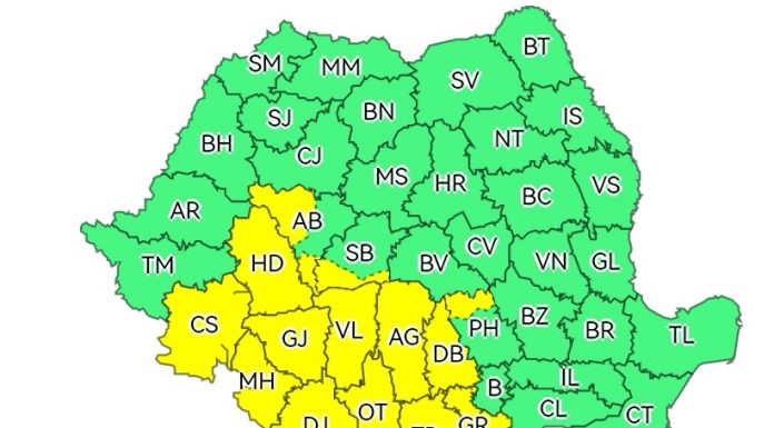 Cod galben de ploi, în Gorj