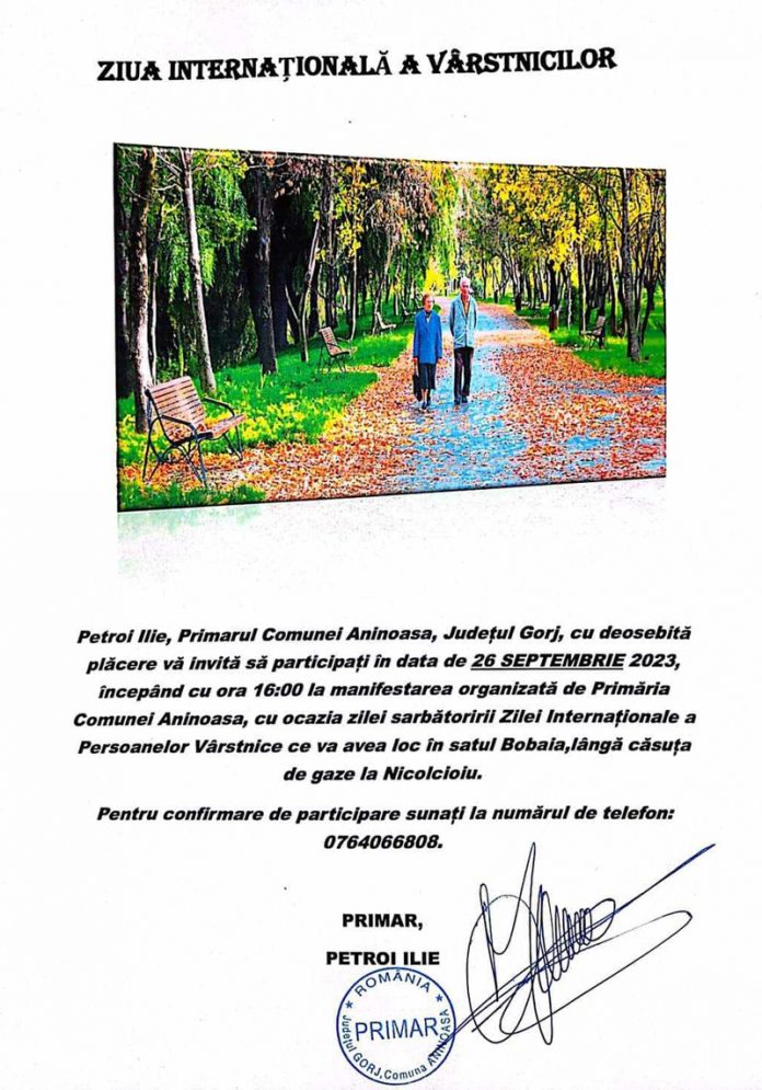 De Ziua Vârstnicilor – Primăriile din Gorj se întrec în petreceri ori tichete acordate pensionarilor