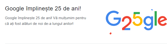 Google a împlinit 25 de ani