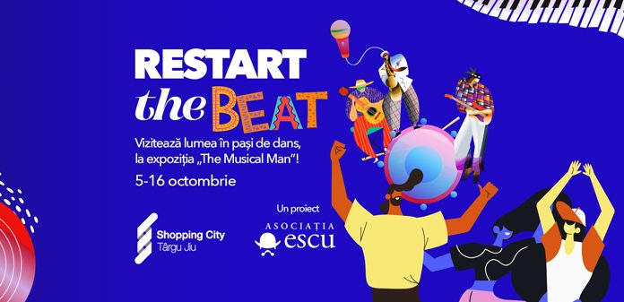 Instrumente muzicale de peste mări și țări, expuse la mall-ul din Târgu-Jiu