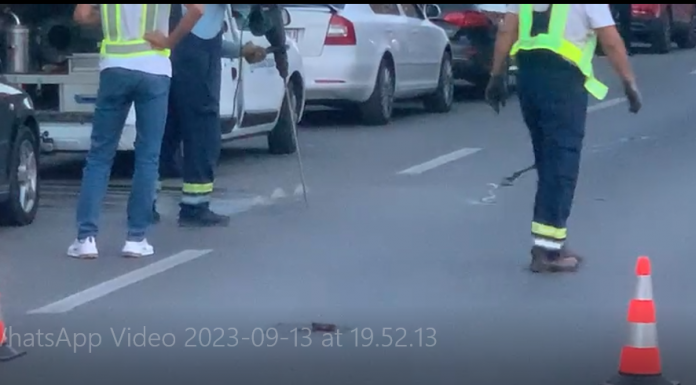 VIDEO, Târgu Jiu: Ridicătură în asfalt. Circulație oprită