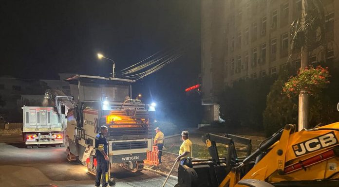 Târgu Jiu: Lucrări de reabilitare pe Bulevardul Republicii