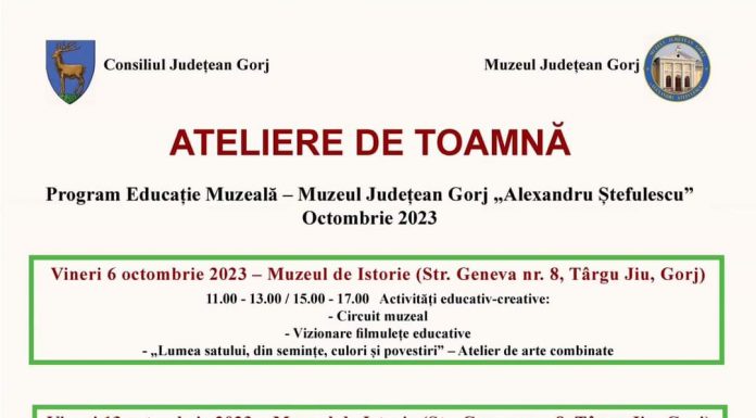 Continuă Atelierele de Toamnă, la Muzeul Județean Gorj