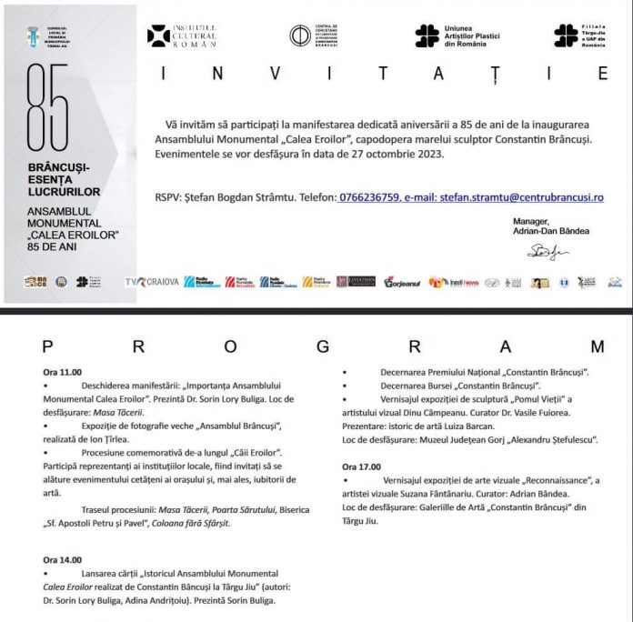 Amplă procesiune la Ansamblul Brâncușian, pe 27 octombrie