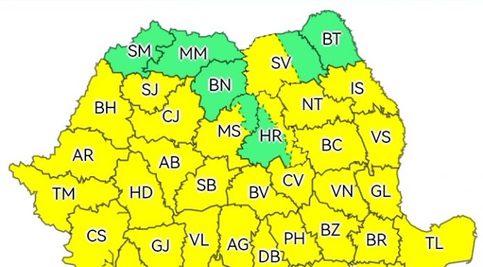 Cod galben de vânt puternic, în Gorj