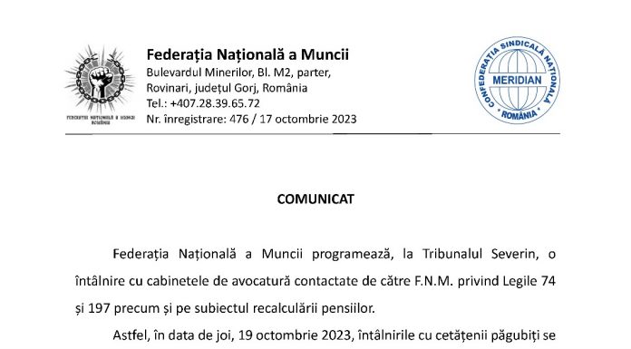 Minerii și energeticienii, o nouă întâlnire cu avocații