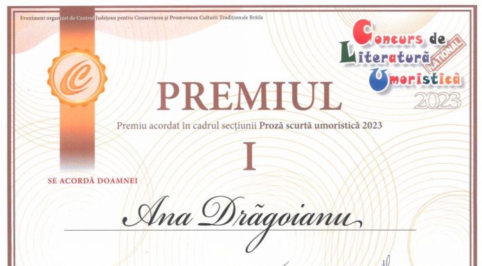Gorjeanca Any Drăgoianu, premiată din nou la Brăila