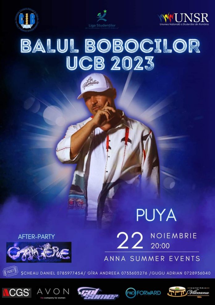 Puya va cânta la Balul Bobocilor, de la UCB Târgu Jiu