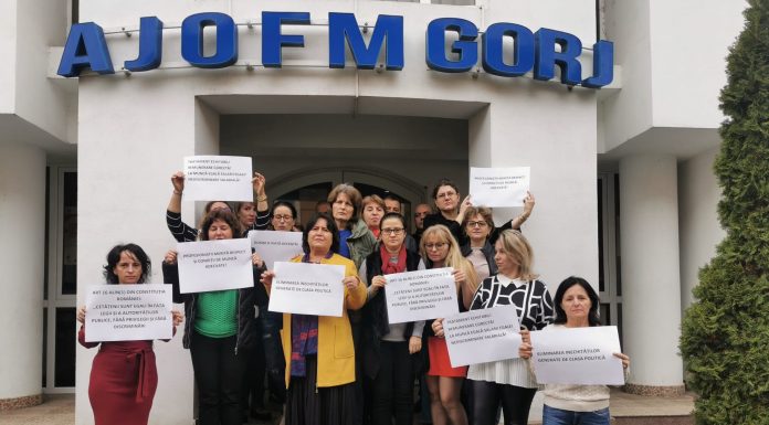 Foto: Protest spontan la AJOFM Gorj