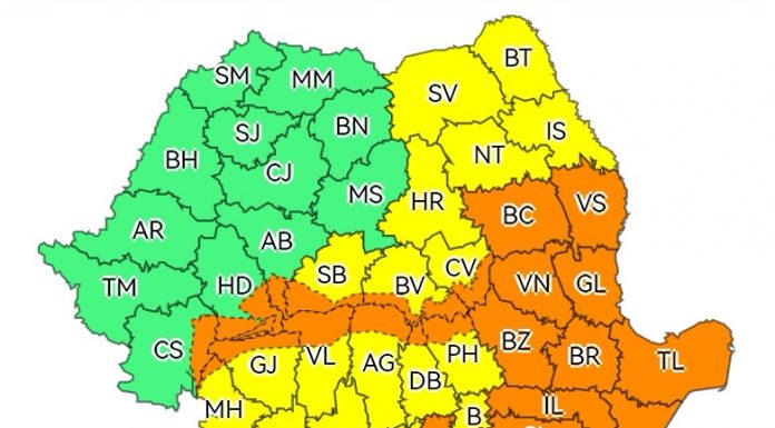 Gorjul, sub cod galben și portocaliu de precipitații, vânt și viscol