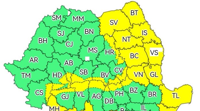 O nouă atenționare emisă de meteorologi intră în vigoare în această seară