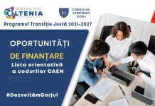 Anunț pentru mediul de afaceri din Gorj. Lista codurilor CAEN eligibile pentru finanțare prin PTJ