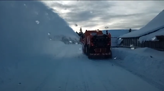 VIDEO, Novaci – Rânca, strat gros de zăpadă