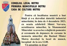 Slujbă de pomenire a minerilor decedați, la Motru, de Sfânta Varvara