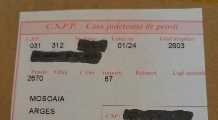 A început tipărirea taloanelor de pensii mărite cu 13,8%