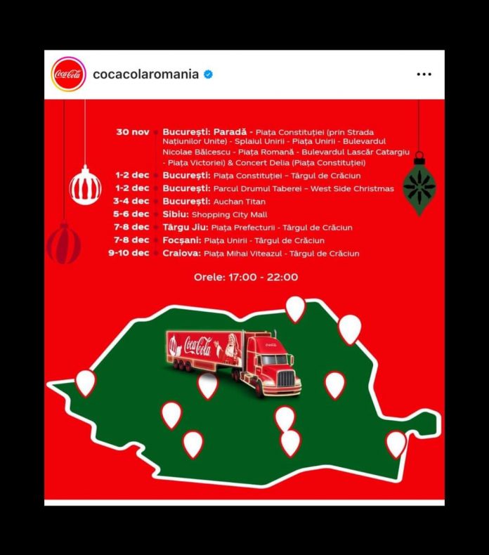 Caravana Coca-Cola ajunge la Târgu Jiu săptămâna viitoare