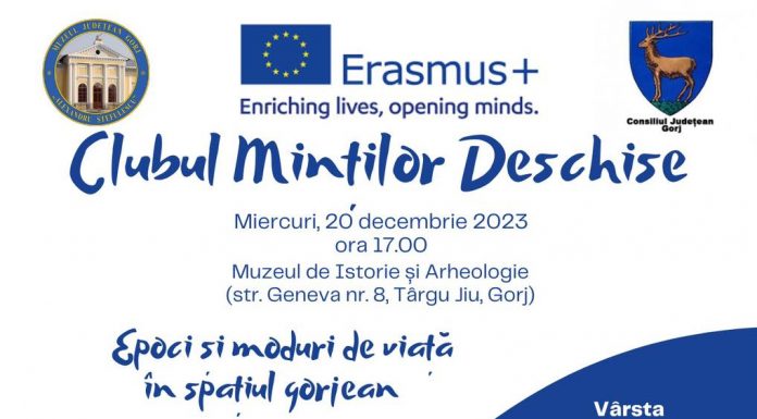 O nouă ediție a Clubului Minților Deschise, astăzi, la Muzeul Județean Gorj