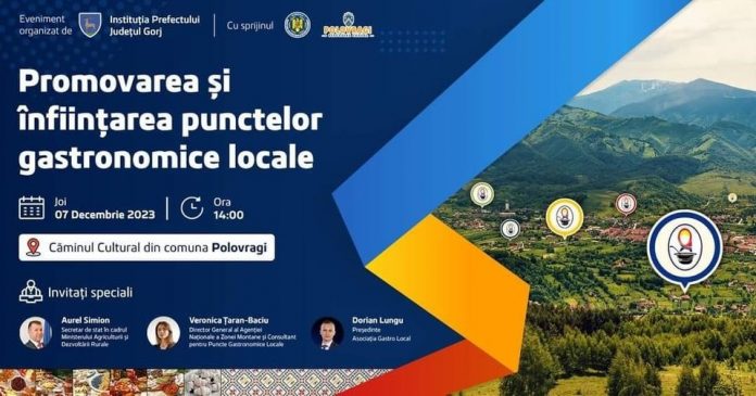 Promovarea și înființarea Punctelor Gastronomice Locale în Județul Gorj