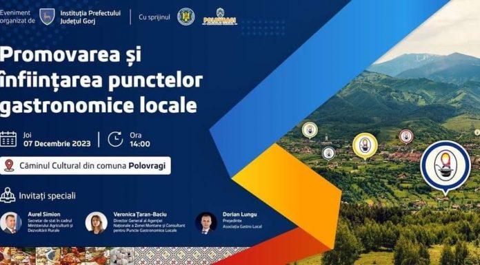 Promovarea și înființarea Punctelor Gastronomice Locale în Județul Gorj