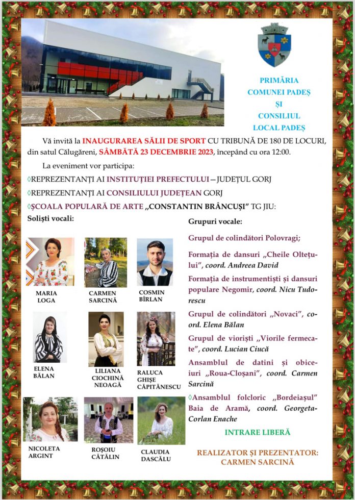 Sală de sport, inaugurată cu un spectacol folcloric