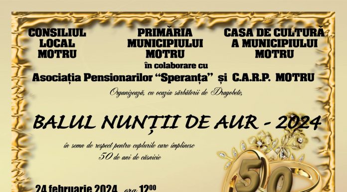 Evenimentul ”Nunta de Aur”, organizat la Motru