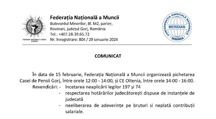 Minerii și energeticienii ies în stradă. Vor protesta la CEO și Casa de Pensii Gorj