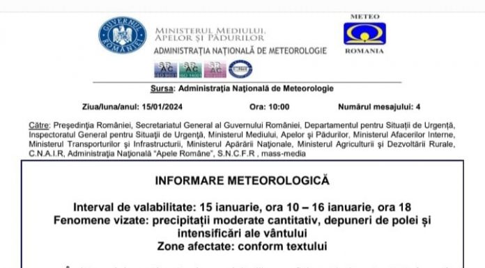 Atenționare pentru Oltenia! Risc crescut de apariție a poleiului