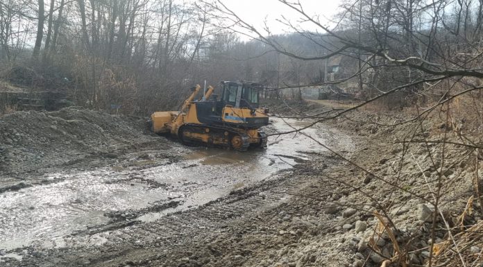 FOTO, Turcinești: Pârâul Cartiu, decolmatat