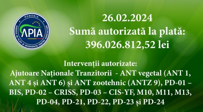 APIA: Vin banii pentru beneficiarii de ANT