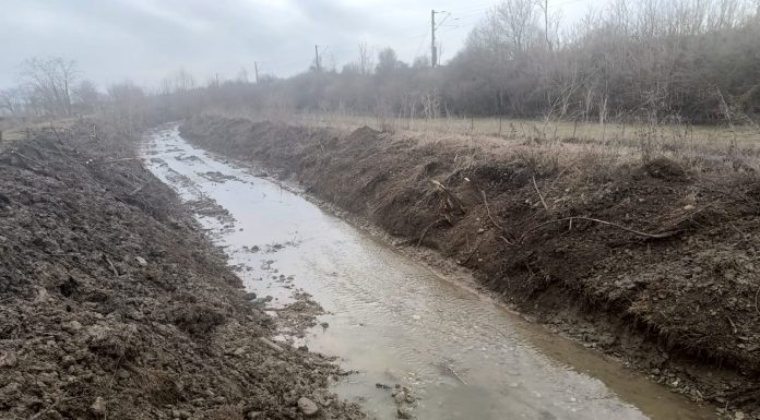 Bălești: Pârâul Iaz, decolmatat de lucrătorii SGA Gorj