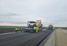 Primul strat de asfalt pe Drumul Expres Craiova – Pitești