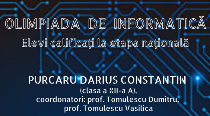 Patru elevi de la „Ecaterina”, calificați la etapa națională a Olimpiadei de Informatică