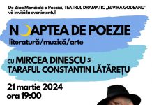 „Noaptea de poezie”, la teatrul din Târgu Jiu. Invitat: Mircea Dinescu