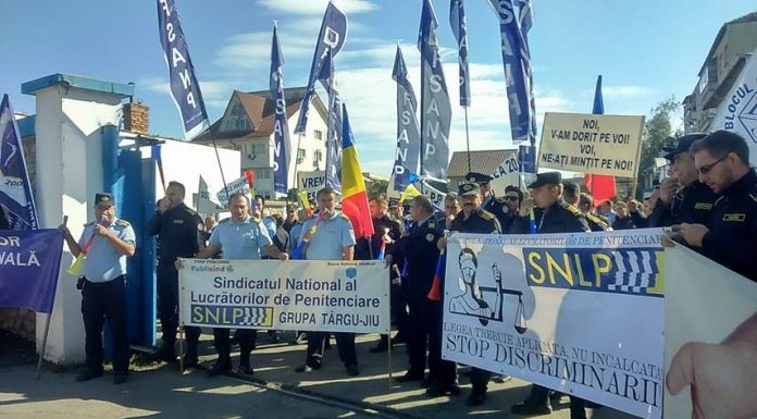 Protest de două ore, mâine, la Penitenciarul Târgu Jiu. Legea salarizării, neaplicată