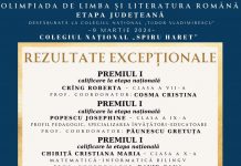 Târgu Jiu, CNSH: S-au calificat la etapa națională la Olimpiada de Limba Română!