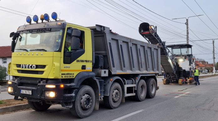Târgu Jiu: Se asfaltează bulevardul Ecaterina Teodoroiu