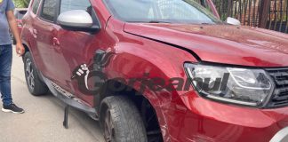 Mașină de-a lui Morega avariată pe o stradă din Târgu Jiu!