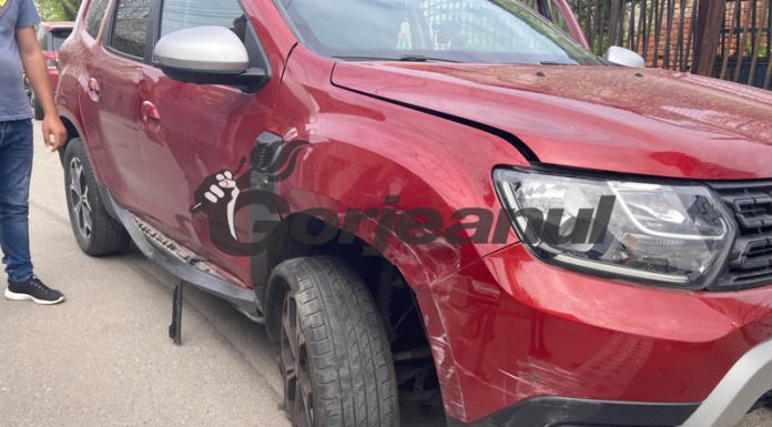 Mașină de-a lui Morega avariată pe o stradă din Târgu Jiu!